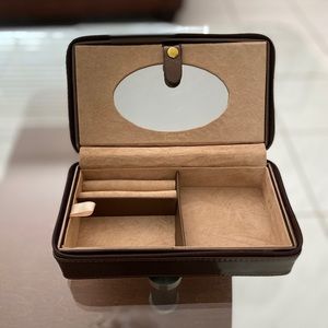 Brown Faux Leather Jewelry Box